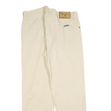 MARLBORO Mens Regular Beige Cotton Blend Trousers W38 L30 Button Closure Classic