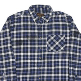 LINCOLN Mens Blue & White Check Shirt L Long Sleeve Cotton Blend Casual