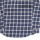 LINCOLN Mens Blue & White Check Shirt L Long Sleeve Cotton Blend Casual