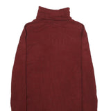 UNIQLO Womens Maroon Wool Blend Plain Roll Neck Basic Knit Jumper Size S