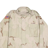 Golden Mfg Co. Inc. Mens Beige & Brown Military Style Cotton Blend Jacket XL