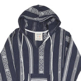 Womens Navy & White Striped Pullover Hoodie M Cotton Blend Casual