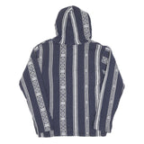 Womens Navy & White Striped Pullover Hoodie M Cotton Blend Casual