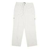 DOCKERS Womens Cotton White Regular Straight Trousers W32 L29 Casual Zip