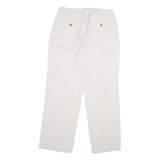 DOCKERS Womens Cotton White Regular Straight Trousers W32 L29 Casual Zip