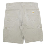 CARHARTT Mens Casual Beige Cargo Cotton Shorts L W34 Button Closure Workwear