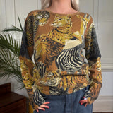 Carla Carini Animal print Jumper - Medium Brown Viscose Blend