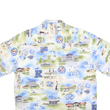 ROCKLIN Mens Blue & Green Printed Short Sleeve Shirt XL Summer Casual