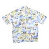 ROCKLIN Mens Blue & Green Printed Short Sleeve Shirt XL Summer Casual