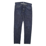 CARHARTT Mens Slim Blue Denim Raw Slim Fit Jeans W33 L34 Classic Zip Closure