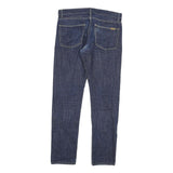 CARHARTT Mens Slim Blue Denim Raw Slim Fit Jeans W33 L34 Classic Zip Closure