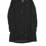 G-STAR Mens Black Wool Blend Hooded Button Jacket S Wool Blend Hooded Coat