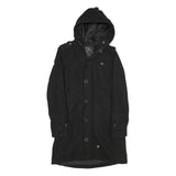 G-STAR Mens Black Wool Blend Hooded Button Jacket S Wool Blend Hooded Coat