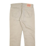 LEVI'S Mens Slim Beige Cotton Blend Trousers W33 L32 Zip Closure Classic Fit