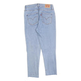 LEVI'S 721 Womens Slim Light Blue Denim Stone Wash W28 L25 Distressed Jeans