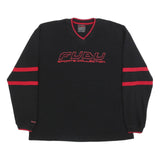 FUBU Womens Black & Red Sports Collection Patterned V-Neck Jumper XL Polyester