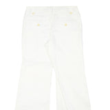 BANANA REPUBLIC Womens White Regular Bootcut Trousers W30 L31 Cotton Blend Zip