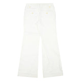 BANANA REPUBLIC Womens White Regular Bootcut Trousers W30 L31 Cotton Blend Zip