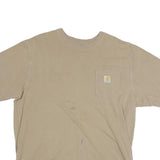 CARHARTT Mens Beige XL Pocket T-Shirt Short Sleeve Crew Neck Cotton Blend