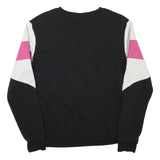 FILA Womens Black & Pink Colourblock Crew Neck S Sweatshirt Cotton Blend