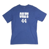 NFL Mens Blue Colts 44 Clark Graphic T-Shirt L Short Sleeve Crew Neck Cotton