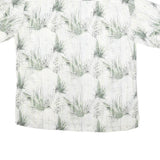 CARIBBEAN BLUES Mens White & Green Pattern Shirt XL Relaxed Fit Lightweight