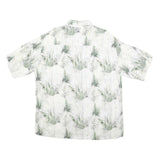 CARIBBEAN BLUES Mens White & Green Pattern Shirt XL Relaxed Fit Lightweight
