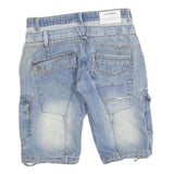 J2 DNM Mens Denim Blue Cargo Shorts M W32 Casual Cotton Blend Workwear