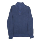 NAUTICA Mens Blue Plain Pullover Crew Neck Cotton Jumper M Casual Knitwear