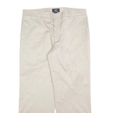 DOCKERS Mens Cotton Blend Beige Relaxed Straight Trousers W36 L29 Classic Fit