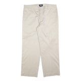 DOCKERS Mens Cotton Blend Beige Relaxed Straight Trousers W36 L29 Classic Fit
