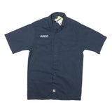 CARHARTT Mens Blue Work Shirt M Cotton Blend Short Sleeve Button