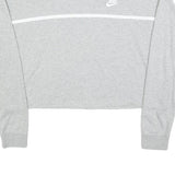 NIKE Womens Grey Crew Neck M Cotton Blend Sweatshirt Long Sleeve Casual