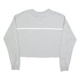 NIKE Womens Grey Crew Neck M Cotton Blend Sweatshirt Long Sleeve Casual