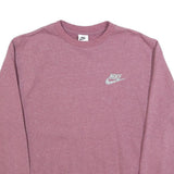 NIKE Mens Pink Crew Neck M Sweatshirt Cotton Pullover Casual Logo