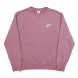 NIKE Mens Pink Crew Neck M Sweatshirt Cotton Pullover Casual Logo