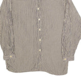 KAREN KANE Womens Black & White Checked Shirt Long Sleeve Button Neck M Casual