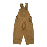 Age 2 Carhartt Double Knee Overalls - 2XS Brown Cotton