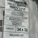 Carhartt Carpenter Trousers - 34W 32L Grey Cotton