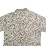 MUNSINGWEAR Mens Beige & Black Leaf Print Short Sleeve Polo Shirt XL Cotton