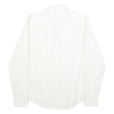 HILFIGER DENIM Mens White Shirt S Cotton Blend Classic Long Sleeve Button Collar