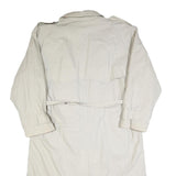 HIM Mens Cream Cotton Long Sleeve Double Breasted Button Trench Jacket XL
