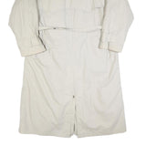 HIM Mens Cream Cotton Long Sleeve Double Breasted Button Trench Jacket XL