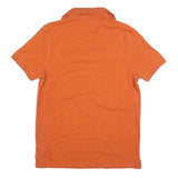 TOMMY HILFIGER Mens Orange Short Sleeve Plain M Cotton Blend Polo Shirt
