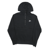 NIKE Mens Black Pullover Hoodie S Cotton Blend Half Zip Casual Sportswear