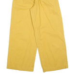 Womens Relaxed Fit Yellow Cotton Blend Wide-Leg Trousers W25 L26 Casual Zip