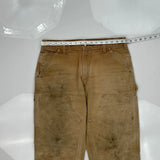 Made In USA Carhartt Double Knee Carpenter Pants - 34W 32L Brown Cotton