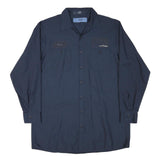 CINTAS Mens Navy Blue Work Shirt XL Long Sleeve Button Closure Cotton Blend