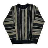 Unbranded Striped Sweater - Large Black Acrylic