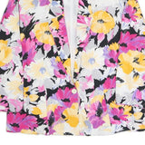 DELILA Womens Black Yellow & Pink Floral Jacket L Polyester Blend Button